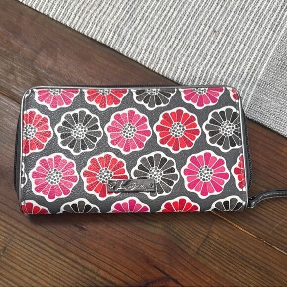 Vera Bradley Red and Pink Floral Wristlet Wallet - Picture 3 of 11